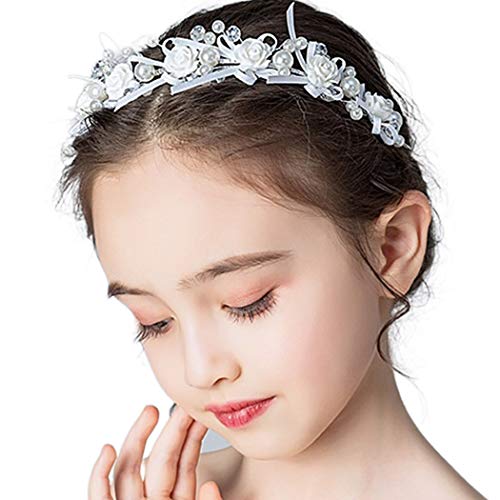 Campsis Communion Princess Flower Headpiece bijeli kristalni biser traka za glavu Floarl Bridal Bride