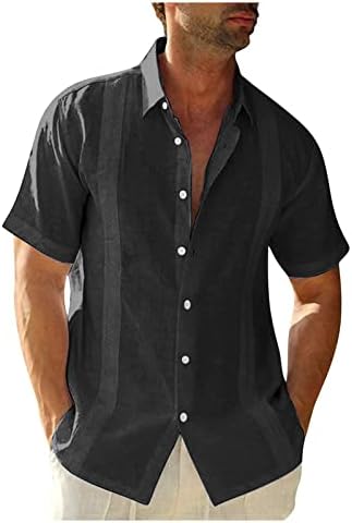 Muška posteljina majica Kubanske casual majica kratkih rukava Gvayabera Košulja Lagana udobna košulja