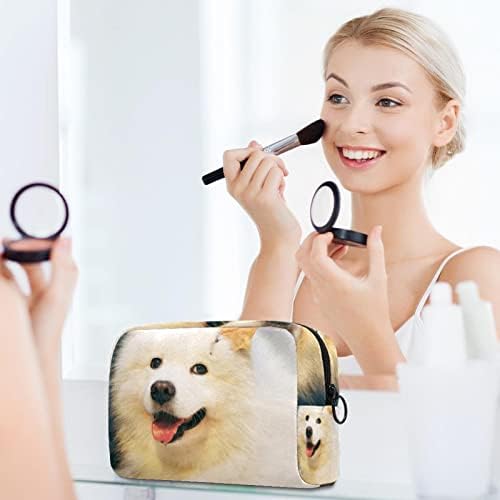 Tbouobt makeup torba sa zatvaračem Travel Kozmetički organizator za žene i djevojke, životinje Samoyed Dog
