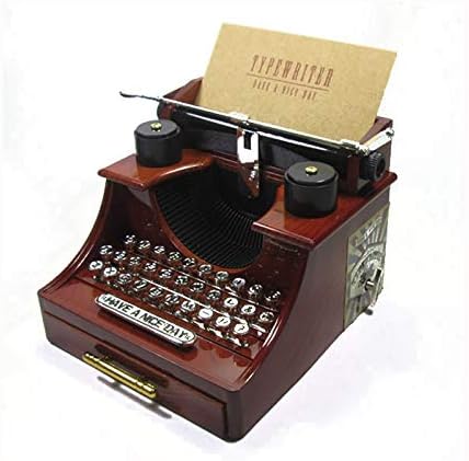 Vintage plastični pisaći stroj Model muzičke kutije Figurine ukrasi Dinamička lančana muzička