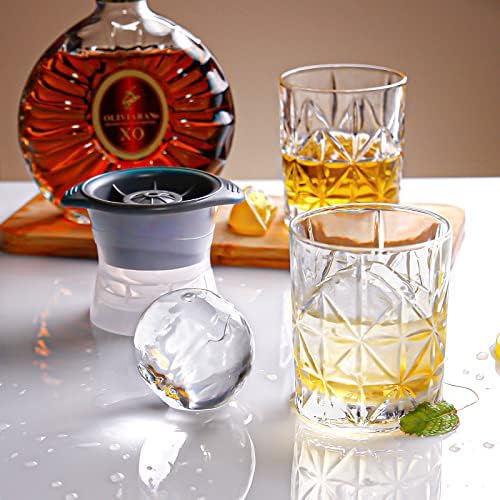 Whisky naočare Set 2 kamenje naočare & 2 kalupi za LED, Lowball burbon staklo sa Poklon kutija,10oz koktel
