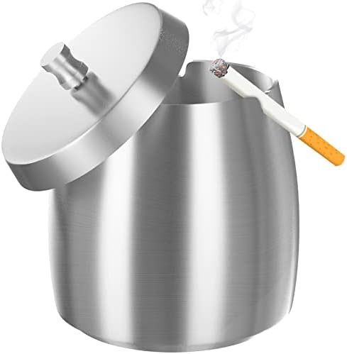 XL vanjska pepeljara sa poklopcem pepeljara za cigarete i pušače za cigare od nehrđajućeg čelika