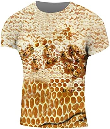 Summer Honeybee grafički majice kratkih rukava za muškarce 3D ispisane modne ovratnike na otvorenom