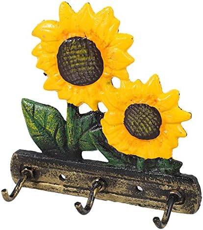 Vintage dekor metalni držač kuka za kuke za suncokret Višenamjenski ručnik za ručnik kovanog gvožđa