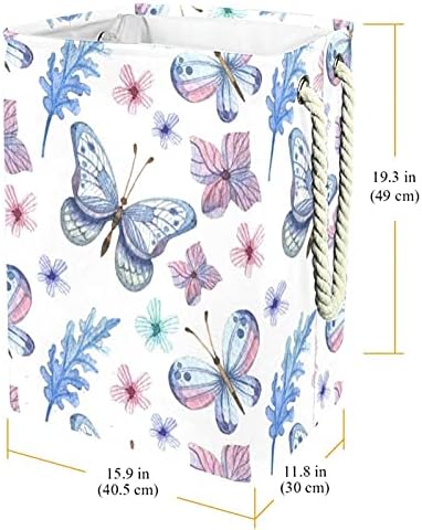 Estetsko elegantno cvijeće leptir akvarelna korpa za veš sa ručkama velika sklopiva korpa za kantu za