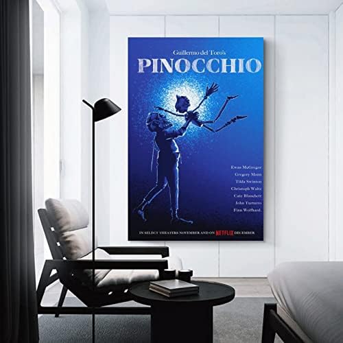2022 Animirani Poster filmski Poster Guillermo Del Toro Pinocchio plakat slika na platnu zidni