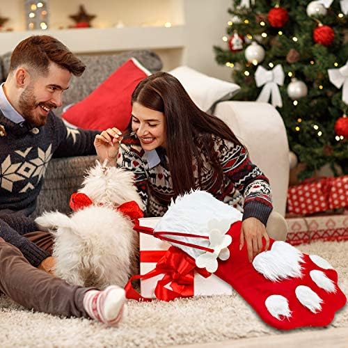 Willbond 2 komada Božićne čarape za pse mačke za kućne ljubimce mačke mačke mačke velikog kamin viseći čarape