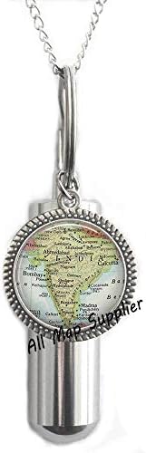 AllMapsupplier modna kremacija urn ogrlica, Indija Karta Urn, Indija Kremat urn ogrlica Mapa