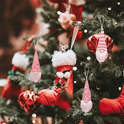 Eioflia Božićno bez lica za lutke viseći plišani gnomi ukrasi ukrasi ružičasti 3pcs božićni plišani dekor, božićna