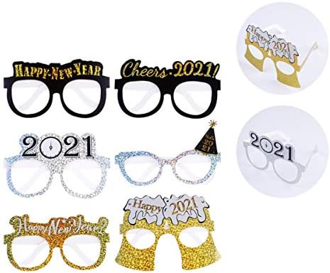 Dječje naočale za djecu 12pcs Happy New Year Goewear papir ukrasni ukras 2021 Broj smiješnih