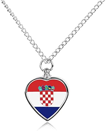 Hrvatska Zastava ogrlica za kućne ljubimce za pepeo od legure srca kremiranje nakita Memorijalni privjesak