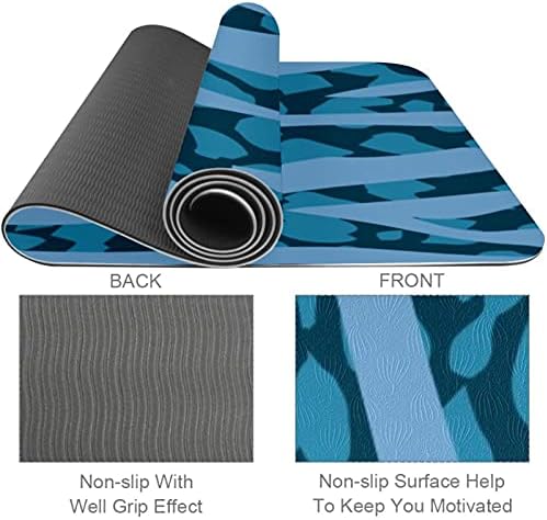 6mm Extra Thick Yoga Mat, Stripe Blue Print Eco-Friendly TPE exercise Mats Pilates Mat sa za jogu,