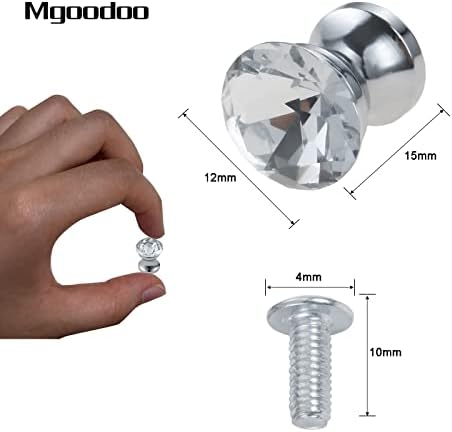 MGoodooOO 5pcs kristalni ručici, 0,59 Dijamantna ladica povlači stakleni mini gumb za kutiju za nakit tarifni