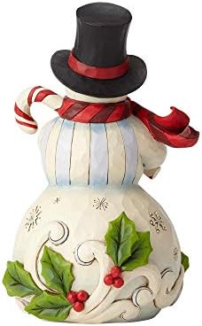 Enesco Jim Shore Heartwood Creek Snowman Holding Candy Cane Figurine, 8.25 , višebojni
