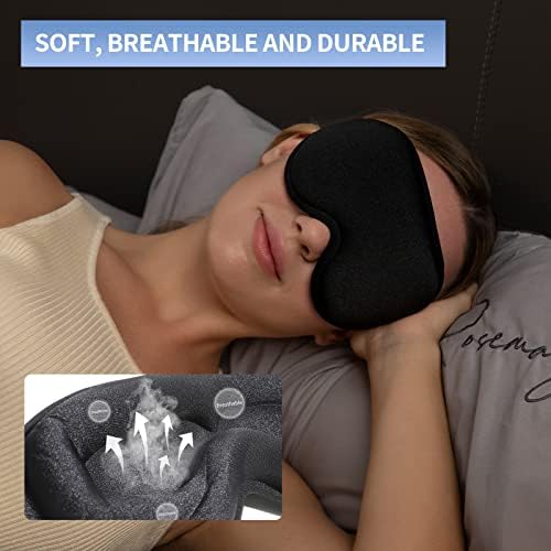 Maska za oči za spavanje, Blockout lagane maske za spavanje za žene muškarce, 3d maska za zaštitu