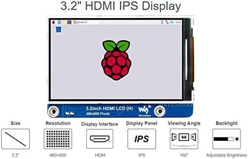 waveshare 3.2 inčni IPS LCD ekran za Raspberry Pi 4b/3b+/3B/2b/nula/nula W/nula WH i Jetson Nano i Windows