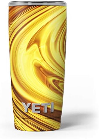 Dizajn Skinz Swirling Tekući zlato - Koža Decal Vinil Wrap komplet Kompatibilan je s Yeti Rambler Cooler Tumbler