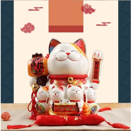 Xizhi Veliki Lucky Fortune Mačka sa mahanjem rukom Maneki neko kineski feng Shui Deorirati Lucky Cat - L *