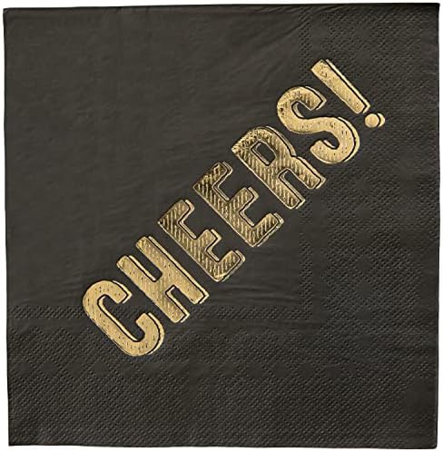 C.R. Gibson Cheers Jednokratni papir za ručak za zabave, 6,5 x 6,5, višebojni