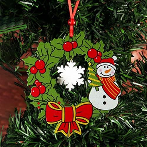Nekoliko božićno vijenac Ornament Božić Santa snjegović ukrasni vijenac za božićno drvce prednjeg vrata Prozor