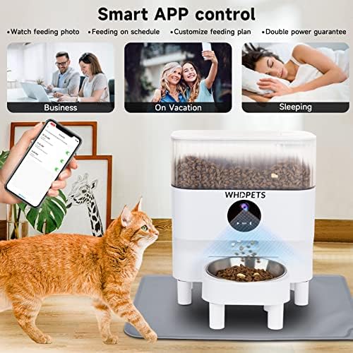 Automatske hranilice mačaka sa kamerom, WHDPETS 5L WiFi Smart Feeder za kućne ljubimce, automatsko dozator