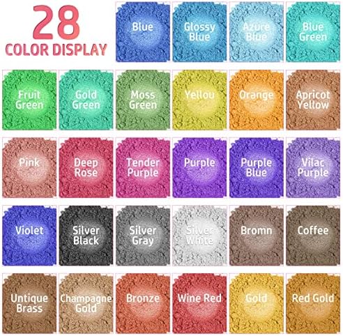 Mica puder 28 boja Shake & Pour Jars-280g set, kozmetički razred Pearlescent Pigment Mica
