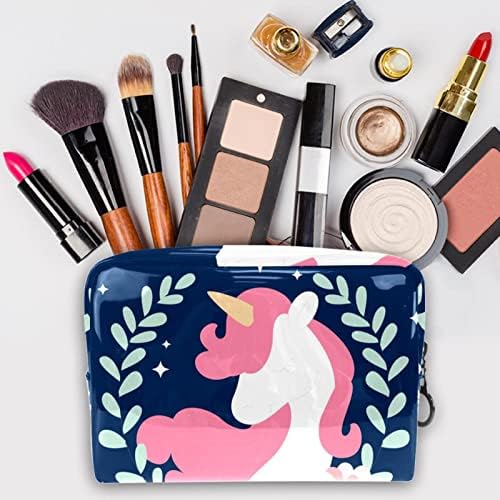 Tbouobt kozmetička torba za žene, šminkerne torbe Sobni toaletni torbica Putni poklon, jednorog crtani crtići