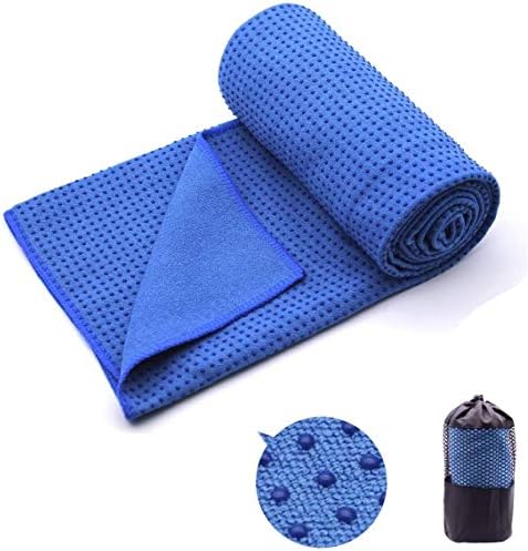 Honeystore Yoga ručnici za vruće joga non klizanje joga mat ručnik sa grip tačkice plavim