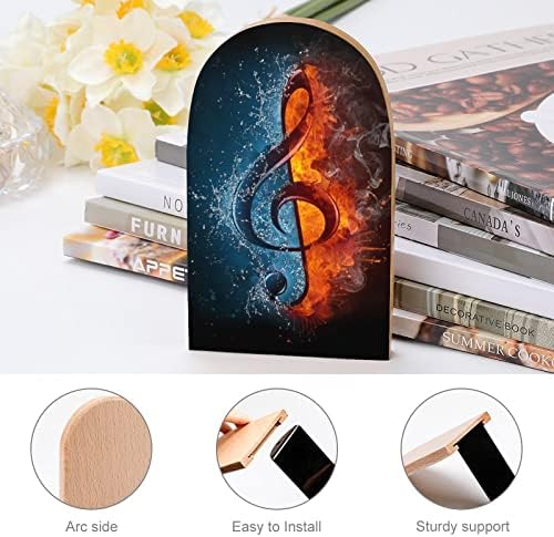 Muzička nota-drvena Knjižara štampana vatrom i vodom za policu stalak za teške knjige dekoracija