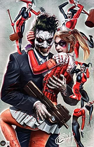 Greg Horn potpisan 11x17 Harley Quinn i Joker Photo Bas