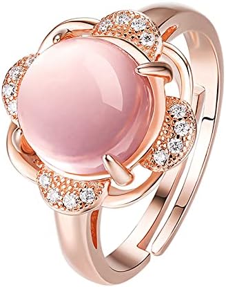 Vjenčani prstenovi za žene Pink Gem Angažman prsten izvrsne jednostavno Obećaj prsten modni nakit dodaci