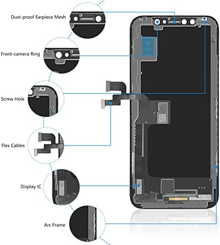 za zamjenu ekrana iPhonea X 5,8 inča, Mobkitfp Prednji LCD ekran Digitalizatora za iPhone 10 / X sa 3D