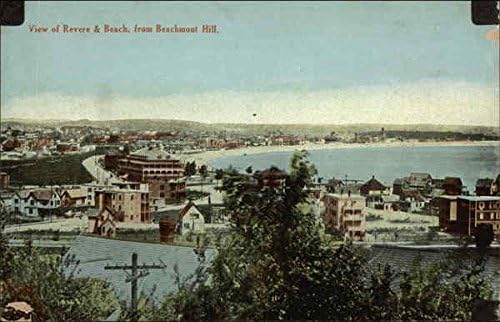 Pogled na referent i plažu, od Beachmont Hill Revere, Massachusetts MA Original Antique Razglednica