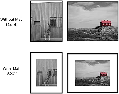 PEALSN 12x16 Set okvira za slike od 2, izrađen od pravog stakla visoke definicije, displej 8, 5x11 sa