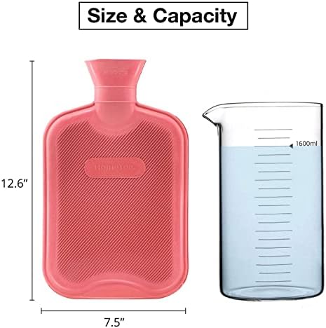 HOMETOP CLASSIC 2 litre gumene boce za toplu vodu, odlična za bol u olakšicama, vrućom i hladnom terapijom,