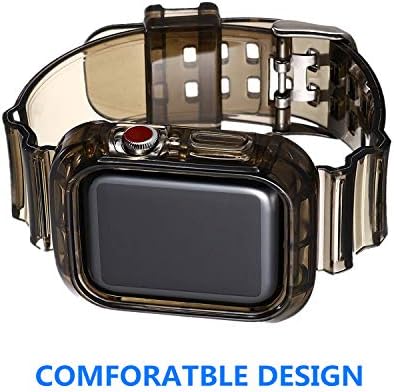 Apple Watch 5 sat 4/3/2 [42 mm 44 mm] Band-Gehäuse, Robuste Weiche Tpu-Schutzhülle mit Bändern