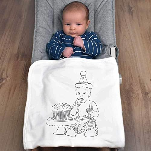 Azeeda 'Baby Boy Cake Smash!' Pamučna beba pokrivač / šal