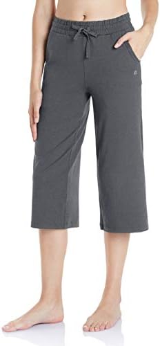 TSLA ženske kapri platne boje joga hlača sa džepovima, vežbanje visokog struka vježbanja vežbanja