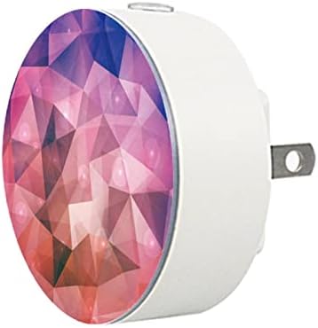 2 paket Plug-in Nightlight LED noćno svjetlo ružičasto plavo ljubičasto poligonalna Dijamantska pozadina sa