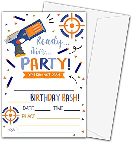 Mermurmu Dart Gun Wart party Polivčaničke kartice - dječaci ili djevojčica rođendanska zabava Pozovite