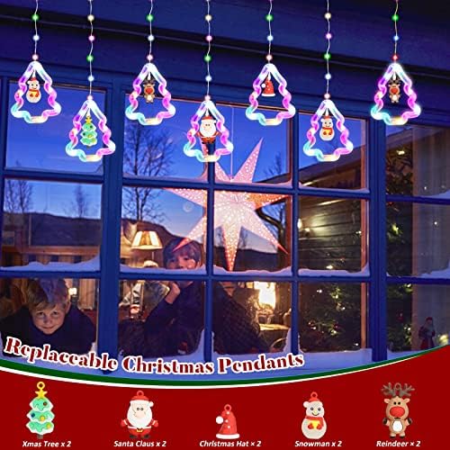 Božićna prozorska svjetla, 8 načina Blica LED prozorska svjetla za zavjese dekor, 10 komada 3d viseća