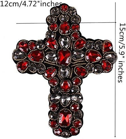 Cijel Craft perla kristalni kristalni Rhinestones Cross Patchs Applique šivati ​​zakrpe Torbe