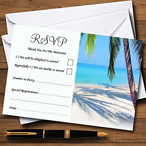 Tropska plaža Palm Tree personalizirana RSVP kartice