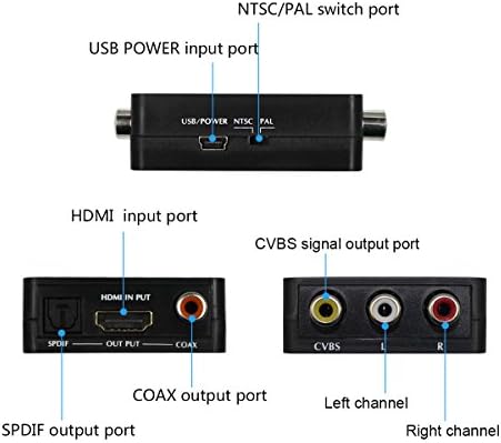HDMI do AV i audio pretvarač podržava SPDIF koaksijalni audio NTSC PAL kompozitni video HDMI u 3RCA