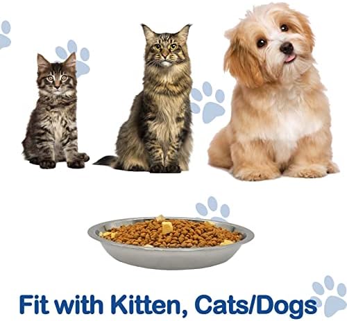 kathson 8 kom posude za hranu za mačke od nerđajućeg čelika, zamjenska metalna posuđa za mačke, plitka