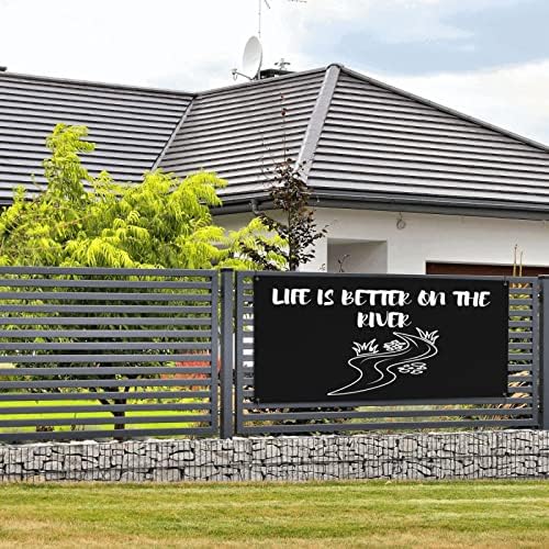 Život je bolji na riječnim banerima i znakovima, banner za odmor za pozadinu Backdrop banner za