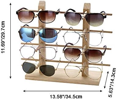 AUTEK WOOD stakleni stakleni stalak za stalak za sunčane naočale 1 sloj drveni izlog za naočale