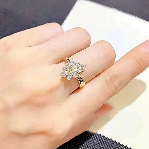 Prstenje za vjenčanje i angažman modni mali svježi zlatni Creative Creative cvijeće Micro set
