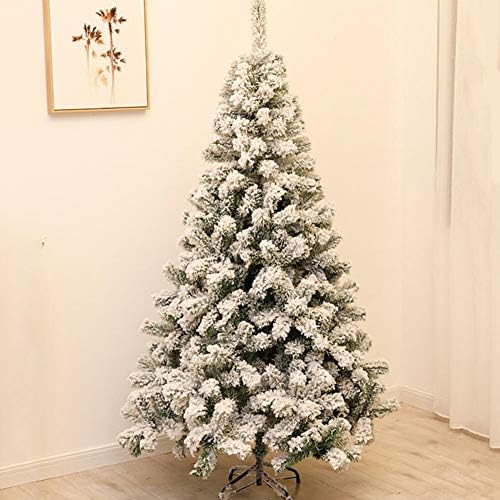 Yumuo White Floccomed božićno drvce, rustikalna sjedaška umjetna Xmas borove boje - savršena