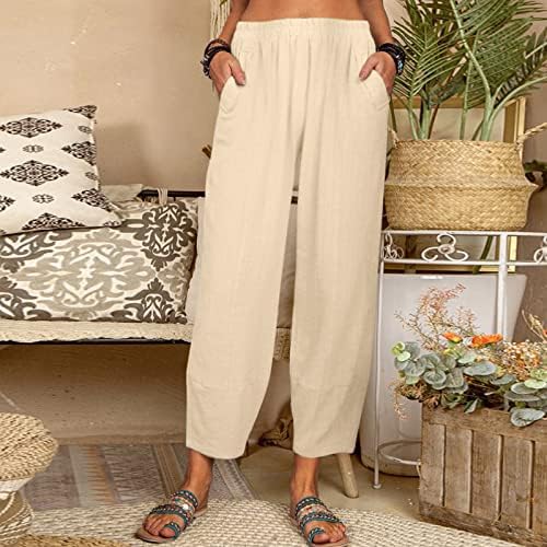 Miashui Casual pantalone za žene za rad visoke žene Casual jednobojne labave džepove ženske pantalone Casual